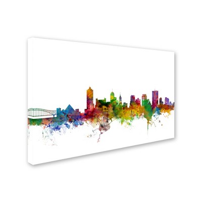 Trademark Fine Art -Michael Tompsett 'Memphis Tennessee Skyline' Canvas Art