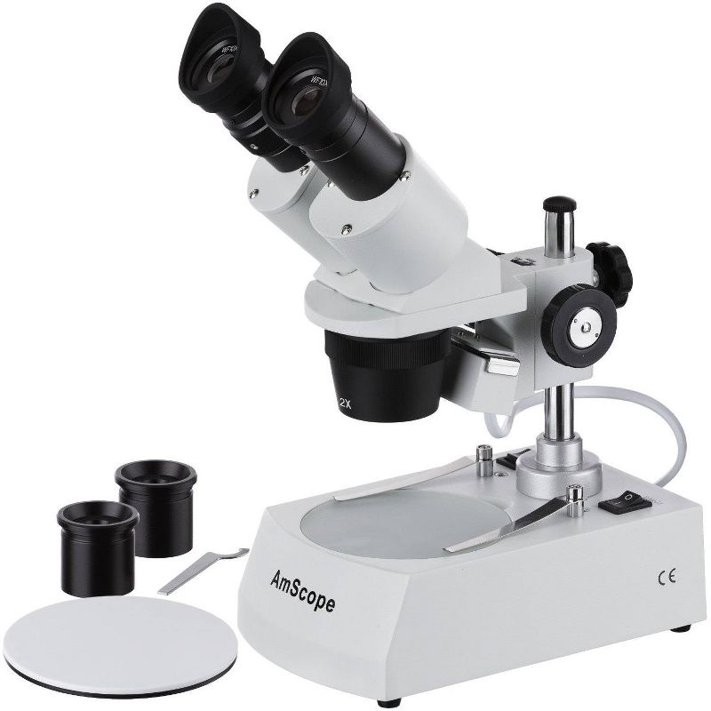 Dual Halogen Light Stereo Microscope with 20X to 80X Magnification - AmScope, 1 of 9