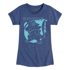 Girls' - Pokémon - Totodile Water Type Fitted Short Sleeve Graphic T-Shirt - 1 of 4