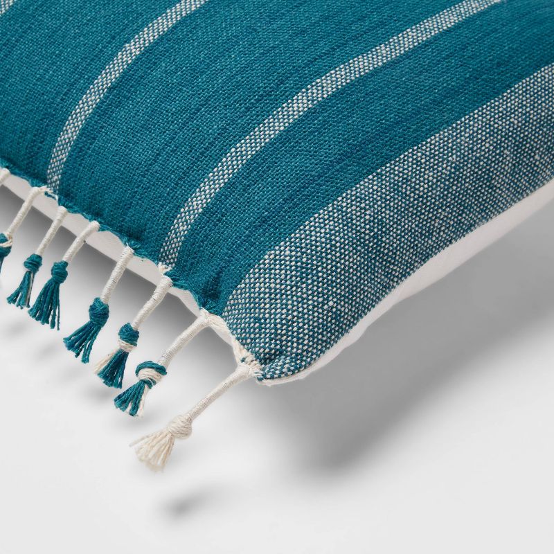 Oversized Oblong Woven Stripe Tassel Decorative Throw Pillow - Threshold™, 4 of 10