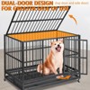 48IN Heavy Duty Dog Crate,Large Dog Crate with Wheels Sturdy Locks,High Anxiety Indestructible Cage,Double Door and Removable Tray,for All Large Pets - 3 of 4