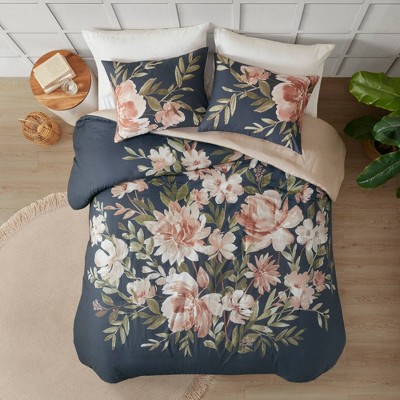 3pc Full/Queen Ramona Cotton Duvet Cover Set - Navy