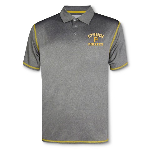 MLB Men’s M Pittsburgh Pirates Polo Shirt MLB Short Sleeve Gray Shirt