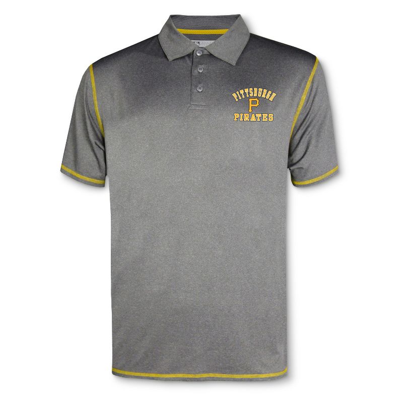MLB Pittsburgh Pirates Men's Your Team Gray Polo Shirt, 1 of 2