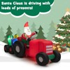 Tangkula 9FT Long Christmas Inflatable Truck w/ Santa Claus & Gifts Lighted Decoration Blow Up Santa On Truck Carrying Presents w/ Bright LED Lights - 4 of 4