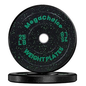 2PCS 25 Lb Weight Plates,2 inch Rubber Weight Plate,Barbell Olympic Weight Plates For Weight Lifting Home Gym,Change Plates 25 LB Pair… - 1 of 4