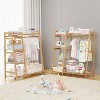 Kids Clothing Rack with Shelves, Bamboo Clothes Garment Rack for Kids Child Baby, Kids Dress Up Storage Rack,Toddlers Wardrobe Closet for Nursery - 3 of 4