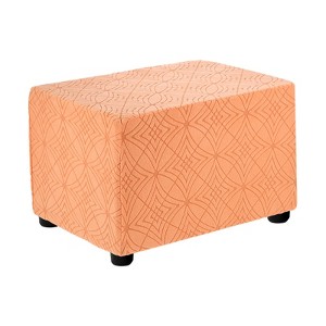 Unique Bargains Textured Jacquard Stretch Footstool Slipcover Protector for Living Room Bedroom - 1 of 4