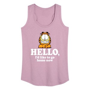 Women's - Garfield - Hello Go Home Now Graphic Racerback Tank - 1 of 4