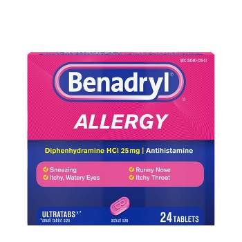 Benadryl Diphenhydramine Allergy Relief Ultra Tablet 24S - 24ct