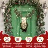 Syemin Decorative Holiday Scene Props Lighted Christmas Wall Decor Reindeer Head 39" Wreath Indoor Outdoor Holiday Displays, White, 26.8"*14.9"*15" - 4 of 4