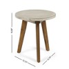 CAVINAS Modern Patio Side Table with Round Tabletop and Three Angled Legs, Handcrafted Acacia Wood Outdoor Table, Modular Outdoor End Table for Patio - 4 of 4