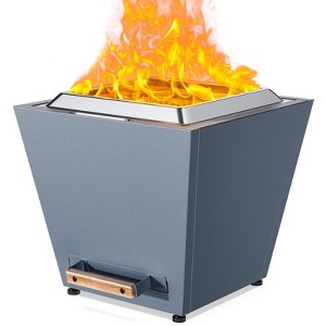Cyberpit One 20-Inch Smokeless Fire Pit with Pull-Out Ash Pan, Portable Outdoor Firepit, Stainless Steel, Blue - 1 of 4