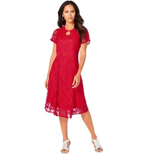 Roaman's Keyhole Lace Dress - 1 of 4