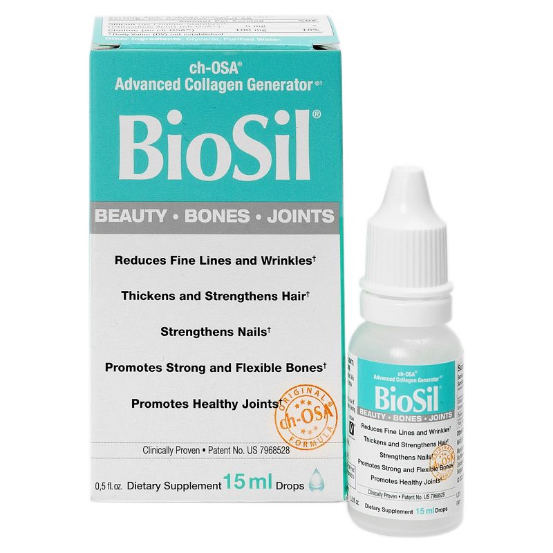 BioSil Collagen Generator Drops with Patented ch-OSA Complex, Generates & Protects Collagen, Vegan Hair, Skin & Nails Supplement, 0.5 or 1 fl oz, 1 of 10