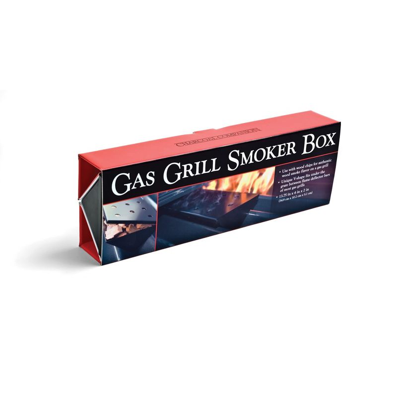 Charcoal Companion Large Nonstick V-Shaped Smoker Box for Gas Grills, Provides Great Smoky Flavor, 4 of 8