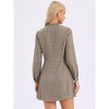 Allegra K Women's Vintage Check Plaid Ruffle Neck Button Down Long Sleeve A-Line Dress - 4 of 4