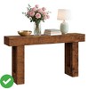 63" Rustic Farmhouse Console Table Solid Wood Entryway Table with Open Shelf - Vintage Sofa Table Behind Couch - 3 of 4