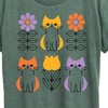 Women's - Instant Message - Retro Flower Cat Short Sleeve Graphic T-Shirt - 2 of 4