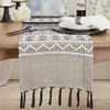 Saro Lifestyle Crafted Multi-Pattern Fringed Table Runner, Black, 16"x72" - image 3 of 3