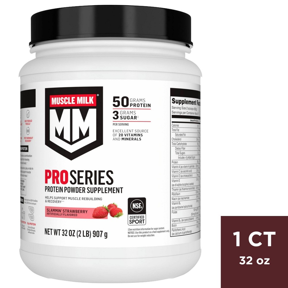 (Use By 06/19/24)Muscle Milk Pro Series Protein Powder - Strawberry - 32oz , box for 2 