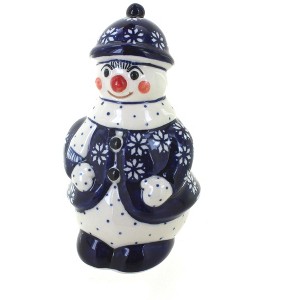 Blue Rose Polish Pottery 1878 Zaklady Snowman Figurine - 1 of 1