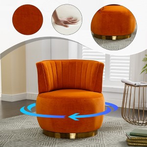 360° Swivel Accent Chair Barrel Chair Velvet Upholstered Armchair Round Cuddle Reading Chair Vanity Chair - ModernLuxe - 1 of 4