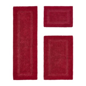 Lux Premium 100% Cotton  Ultra-Soft Tufted Solid Reversible 3 Piece Bath Rug Set, Water-Absorbent, Durable, Machine Washable Bathroom Rug - 1 of 4