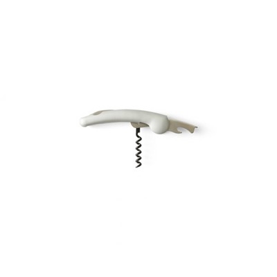 Compact White Magnetic Waiter's Corkscrew with Foil Cutter
