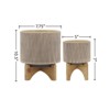VisioGear 2PCS Round Planter with Stand, Plant Pots for Living Room, Bedroom, Tan, 7.75"*7.75"*10.5" - 3 of 4