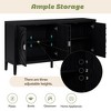 ORRD Retro Sideboard w/Circular Groove Doors & Round Metal Handles - For Entryway/Living/Dining Room（Black） - 2 of 4