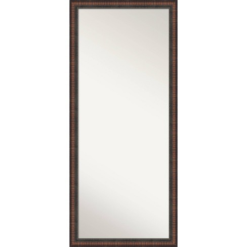 Amanti Art 28"x64" Non-Beveled Full Length Floor Leaner Caleb Brown Framed Mirror: Rustic Farmhouse Style, Polystyrene Frame - image 1 of 4