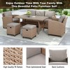 CAVINAS Patio Furniture Set with Coffee Table, Rattan Patio Couch Set, Modern Patio Conversation Sets for Backyard - 2 of 4