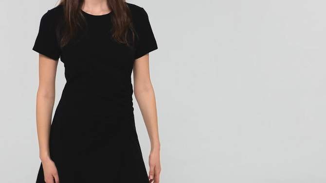Women's Short Sleeve Ruched Knit Mini T-Shirt Dress - Universal Thread™, 2 of 5, play video