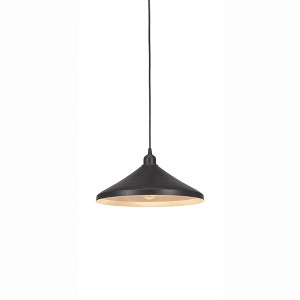 Toltec Lighting Vintage 1 - Light Pendant in  Dark Granite with 14” Dark Granite Cone Metal Shade Shade - 1 of 1