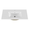 Gulches 30 in 18 Undermount Bathroom Sink in White Ceramic with Pre-Drilled Faucet Hole Modern Minimalist Design - 3 of 4