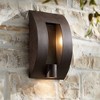 Franklin Iron Works Framed Slate 16" High Modern Outdoor Wall Light Fixture Mount Porch House Exterior 3-Light Weatherproof Bronze Finish Metal - 2 of 4