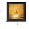 HomeRoots Solo Gold Sunset Sailboat Black Framed Print Wall Art - 3 of 4