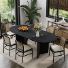 SpassWay 30"H Oval Wood Dining Table Kitchen Table Conference Table with Double Pedestal - 2 of 4