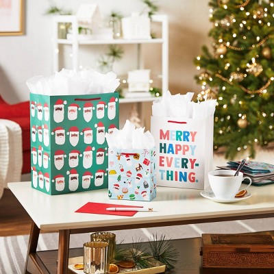 Festive Assorted Holiday Gift Bags Set with Santa and Icons