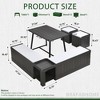 Brafabhome 6 PCS Dining Table Set with Storage Bench, Modern Corner Breakfast Nook with Cushions Stool for 6, Suitable for Kitchen and Dining Room - 2 of 4