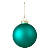 Northlight 6ct Shiny and Matte Turquoise Green Glass Ball Christmas Ornaments 3.25" (80mm) - 3 of 4
