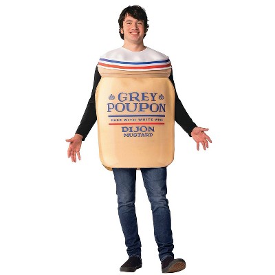 Imposta Costumes Adult Gray Poupon Dijon Mustard Costume Bodysuit Brown One Size