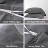 Dark Grey Queen Duvet Cover Set - Set of 3 Soft Cooling with Zipper, Breathable Microfiber, No Comforter Included - 3 of 4