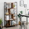 Costway 4-tier Bookcase Industrial Bookshelf Floor Standing Storage ...