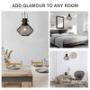 DOMETOUR Industrial Pendant Light, Black Metal Frame Ceiling Light for Living Room, Bedroom, Kitchen, Dining Room, Adjustable Chain, Black - 3 of 4
