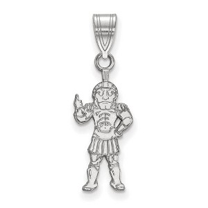 Black Bow Jewelry Sterling Silver Michigan State Spartans NCAA Large Pendant - 1 of 3