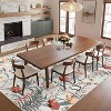 Washable Modern Floral Rug Non Slip Low Pile Rug Soft Throw Floor Cover Foldable Indoor Carpet for Living Room Bedroom Playroom Nursery - 2 of 4