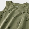 Baby Boys' Smiley Face Romper - Cat & Jack™ Green - 3 of 4