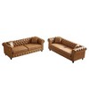 CAVINAS Loveseat Sofa with Button Design and Cushions for Bedroom, Chesterfield Sofa with Rolled Arms, Tech Fabric Vintage Couches for Living Room - 3 of 4